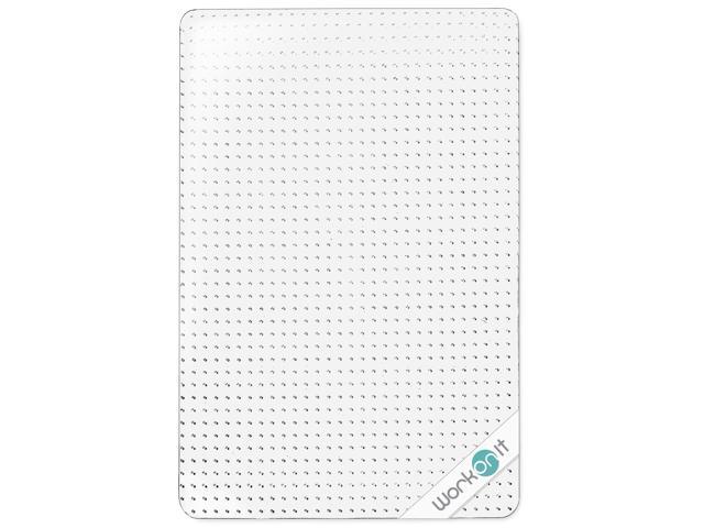 WorkOnIt Office Chair Mat, 46' x 60' Clear Desk Chair Floor Mat for Low Pile Carpet, Heavy Duty Non-Slip Thick Floor Protector for Home and Office