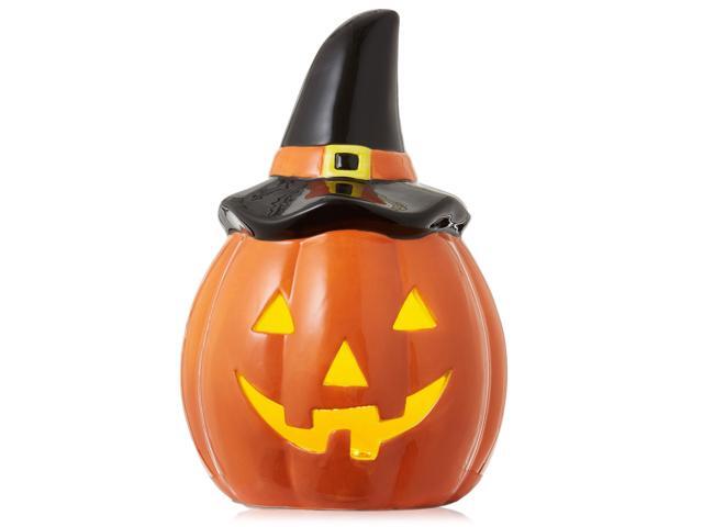 Casafield Ceramic Halloween Jack o Lantern, Hand Painted Pre-Lit LED Pumpkin Tabletop Decor