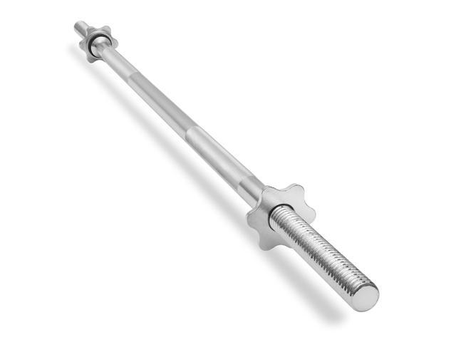 Philosophy Gym 4.5 FT Standard Straight Barbell, Threaded 1' Weight Bar with Star Collars - Chrome