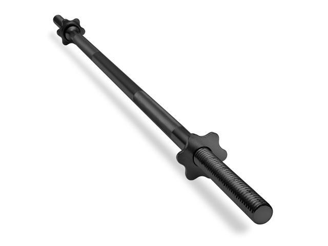 Philosophy Gym 4.5 FT Standard Straight Barbell, Threaded 1' Weight Bar with Star Collars - Black