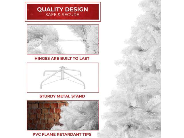 Casafield 4.5FT White Spruce Artificial Holiday Christmas Tree with Sturdy Metal Stand