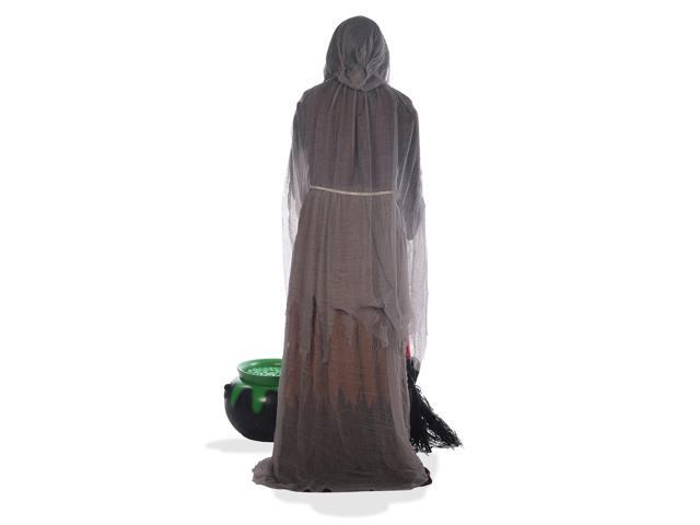 BOO BOX 6ft Halloween Animatronic Witch with Light and Sound Cauldron, Outdoor Halloween Decoration, Moving Mouth, Hand, Broom, Light-up Sound and...