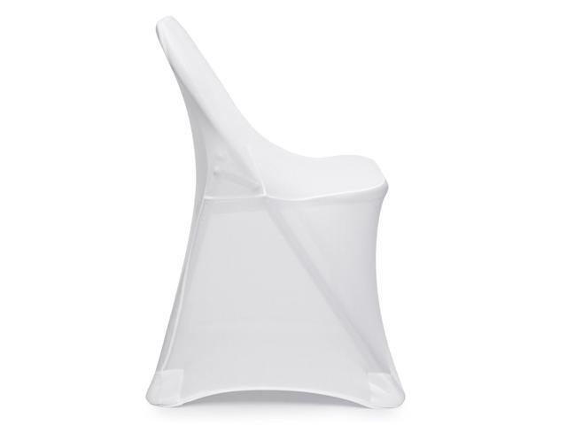 Lann's Linens 100 pcs White Spandex Folding Chair Covers for Wedding, Party, and Banquet