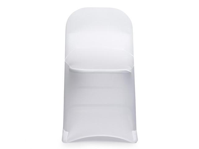 Lann's Linens 100 pcs White Spandex Folding Chair Covers for Wedding, Party, and Banquet