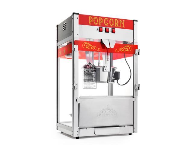 Olde Midway Commercial Popcorn Machine Maker Popper with Large 12-Ounce Kettle - Red