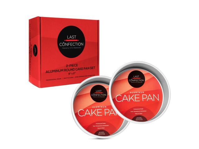Last Confection 2-Piece Cake Pan Set - 8' x 2' Round Aluminum Pans