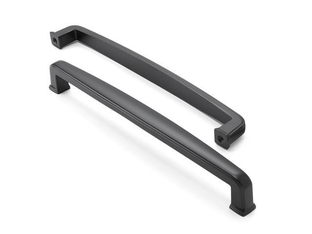 Cauldham 10 Pack Solid Kitchen Cabinet Handles (7-1/2' Hole Centers) - Drawer/Door Hardware - Style T765 - Matte Black