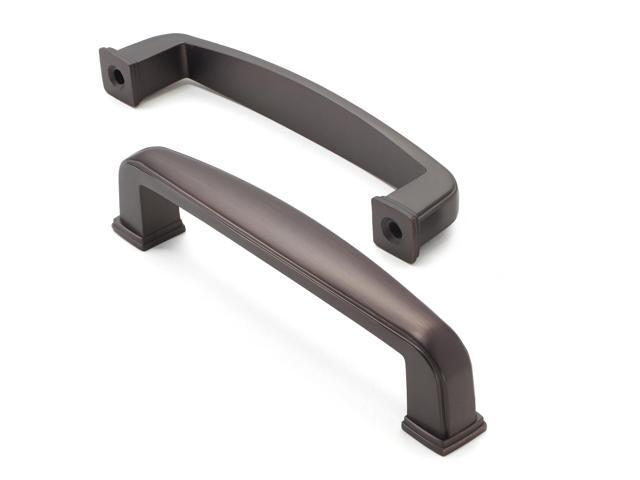 Cauldham 5 Pack Solid Kitchen Cabinet Handles (5' Hole Centers) - Drawer/Door Hardware - Style T765 - Matte Black