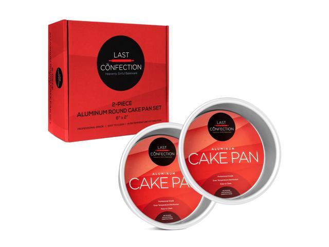 Last Confection 2-Piece Cake Pan Set - 6' x 2' Round Aluminum Pans