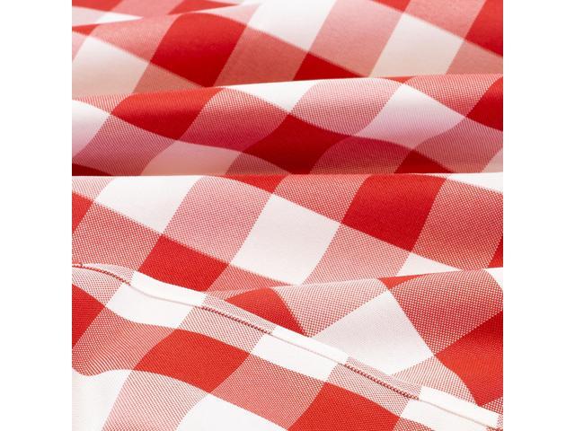 Lann's Linens - 60' x 126' Premium Checkered Tablecloth - Rectangular Polyester Fabric Picnic Table Cover - Red & White Gingham Cloth