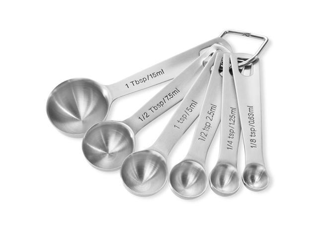 Last Confection Stainless Steel Measuring Spoons, Set of 6 for Dry Spices and Liquid Cooking & Baking Ingredients