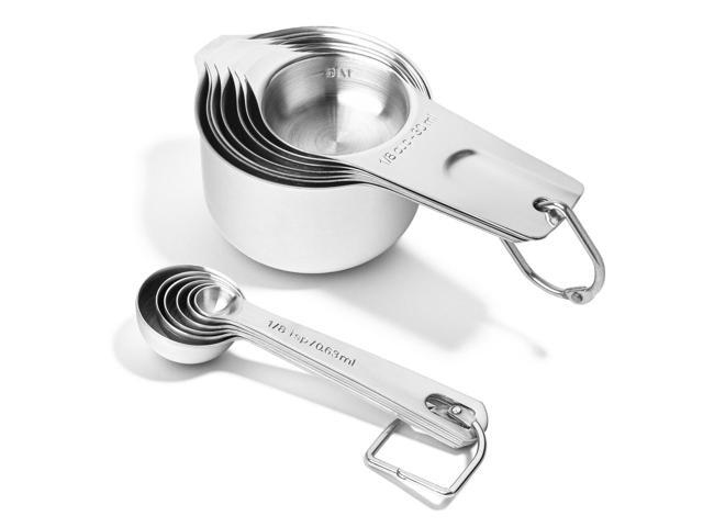 Last Confection 13pc Stainless Steel Measuring Spoon & Cup Set - Kitchen Measurements for Dry Spices and Liquid Cooking & Baking Ingredients