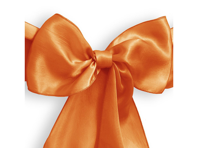 Lann's Linens - 30 Elegant Satin Wedding/Party Chair Cover Sashes/Bows - Ribbon Tie Back Sash - Orange