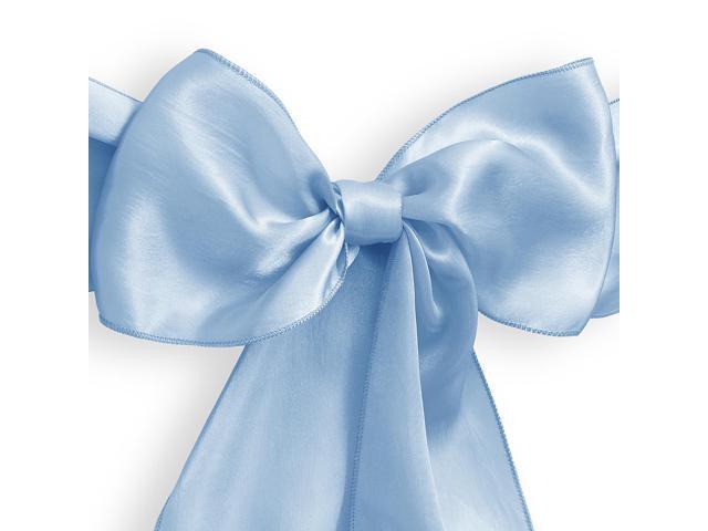 Lann's Linens - 30 Elegant Satin Wedding/Party Chair Cover Sashes/Bows - Ribbon Tie Back Sash - Baby Blue