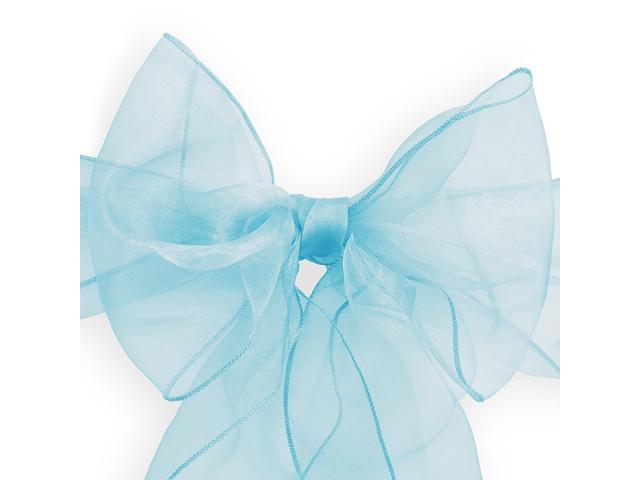 Lann's Linens - 100 Elegant Organza Wedding/Party Chair Cover Sashes/Bows - Ribbon Tie Back Sash - Turquoise