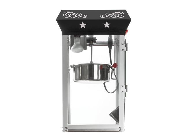 Olde Midway Bar Style Popcorn Machine Maker Popper with 10-Ounce Kettle - Black
