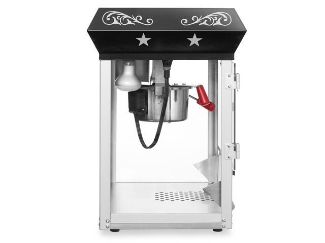 Olde Midway Bar Style Popcorn Machine Maker Popper with 6-Ounce Kettle - Black