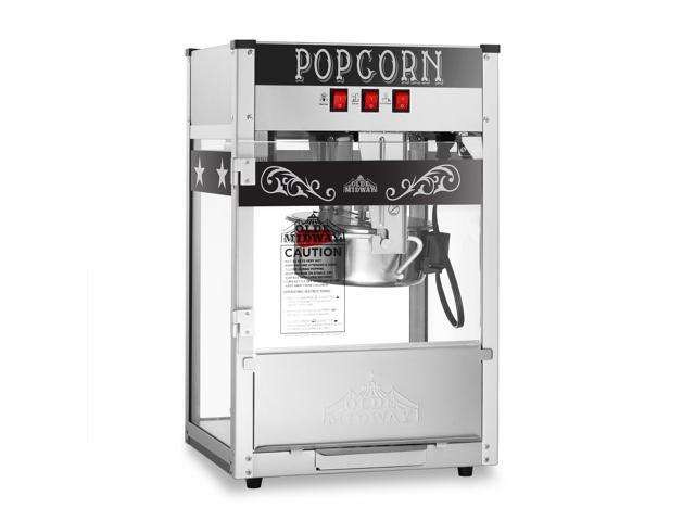 Olde Midway Commercial Popcorn Machine Maker Popper with 8-Ounce Kettle - Black