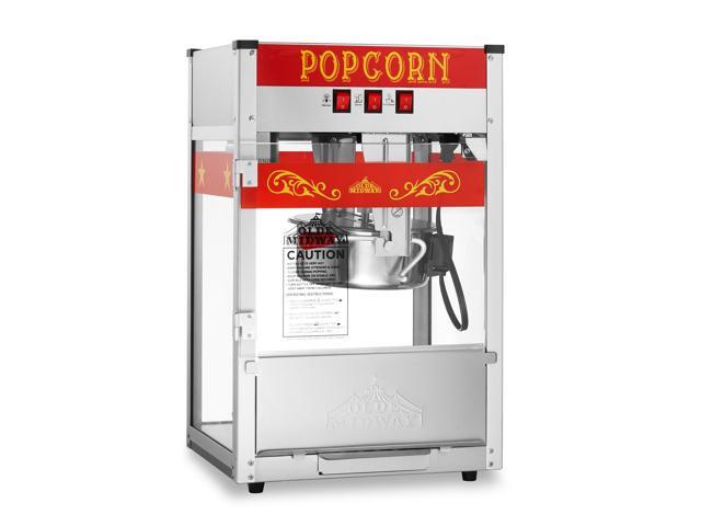 Olde Midway Commercial Popcorn Machine Maker Popper with 8-Ounce Kettle - Red