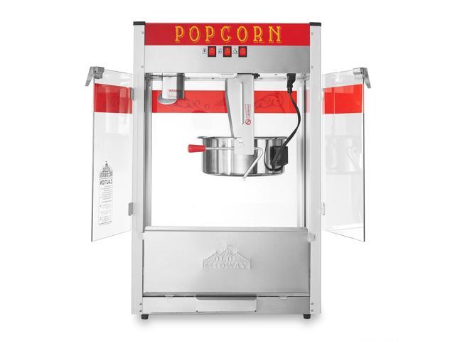 Olde Midway Commercial Popcorn Machine Maker Popper with Extra Large 16-Ounce Kettle - Red