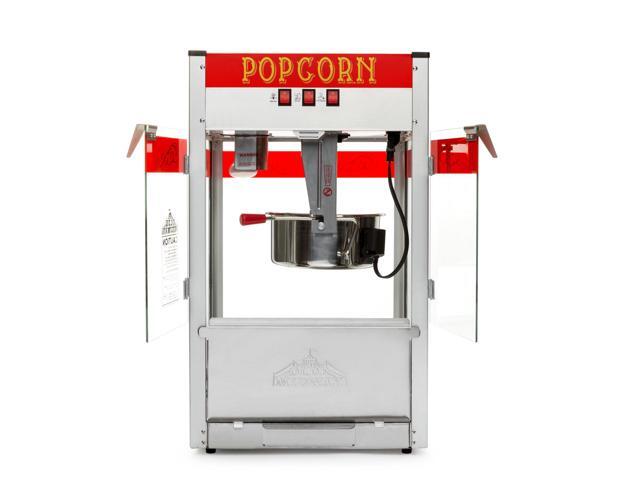 Olde Midway Commercial Popcorn Machine Maker Popper with Large 12-Ounce Kettle - Red