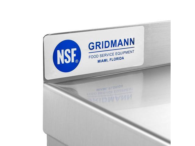 GRIDMANN NSF Stainless Steel 14' x 60' Kitchen Wall Mount Shelf Commercial Restaurant Bar w/ Backsplash