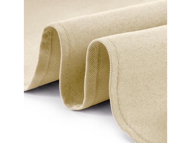 Lann's Linens - 70' Round Premium Tablecloth for Wedding / Banquet / Restaurant - Polyester Fabric Table Cloth - Beige