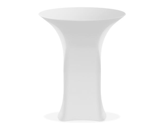 Lann's Linens - 36' Round Highboy Cocktail Table Cover, Stretch Spandex Fitted Tablecloth - White