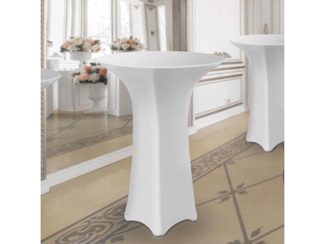 Lann's Linens - 36' Round Highboy Cocktail Table Cover, Stretch Spandex Fitted Tablecloth - White