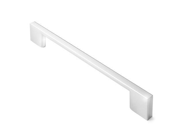 Cauldham 10 Pack Solid Kitchen Cabinet Pulls Handles (6-5/16' Hole Centers) - Modern Thin Profile Drawer/Door Hardware - Style M255 - Polished Chrome