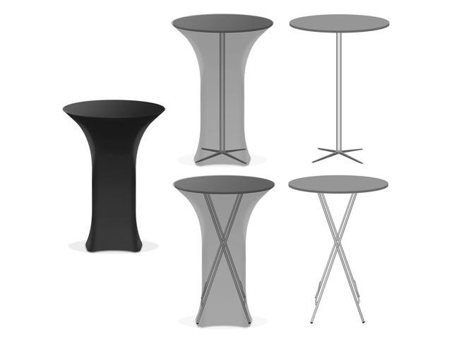 Lann's Linens - 32' Round Highboy Cocktail Table Cover, Stretch Spandex Fitted Tablecloth - Black