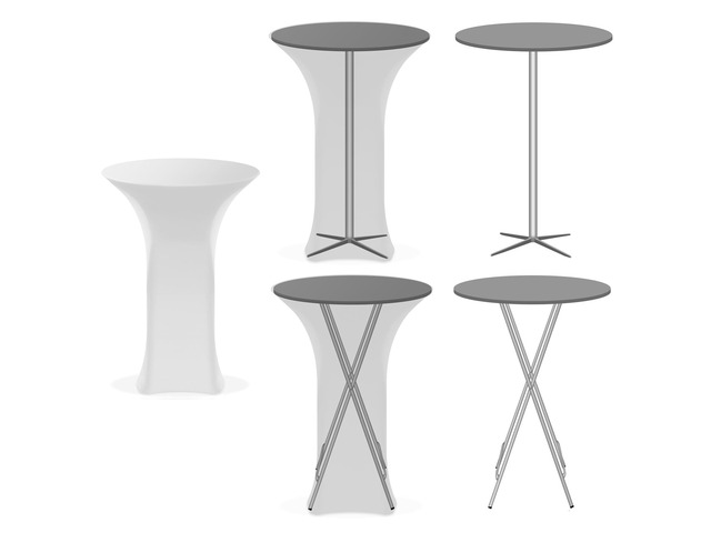 Lann's Linens - 30' Round Highboy Cocktail Table Cover, Stretch Spandex Fitted Tablecloth - White