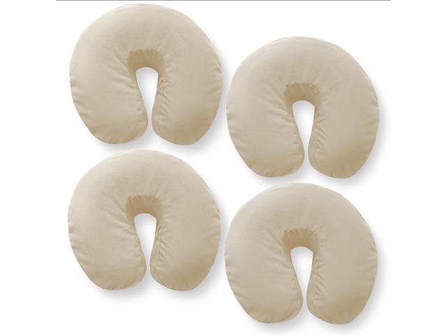 Saloniture 4-Pack Premium 100% Cotton Flannel Face Cradle Covers - Soft Cotton Fitted Massage Table Cradle Cover - Natural