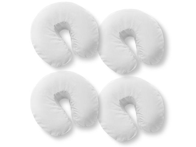 Saloniture 4-Pack Premium Microfiber Face Cradle Covers - Ultra Soft Fitted Massage Table Cradle Cover - White