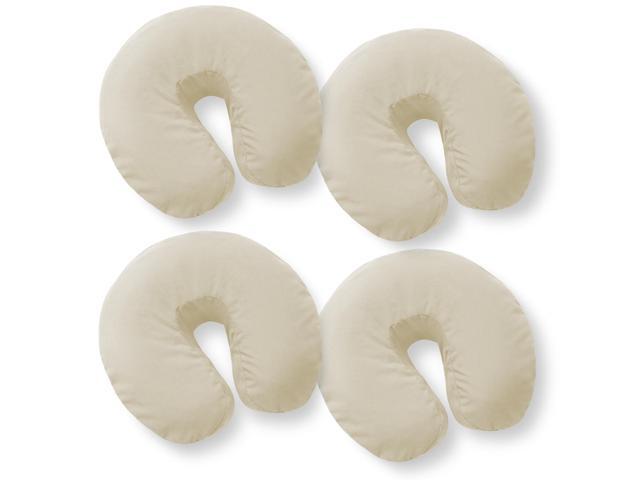 Saloniture 4-Pack Premium Microfiber Face Cradle Covers - Ultra Soft Fitted Massage Table Cradle Cover - Natural