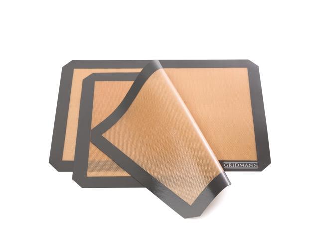 GRIDMANN Pro Silicone Baking Mat - Set of 2 Non-Stick Half Sheet (16-1/2' x 11-5/8') Food Safe Tray Pan Liners