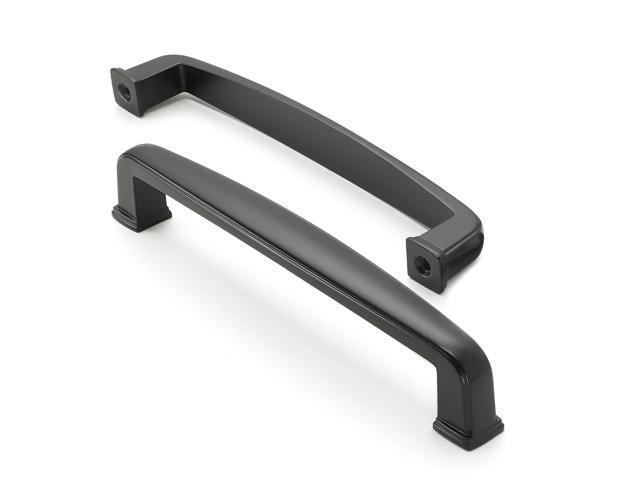 Cauldham 10 Pack Solid Kitchen Cabinet Handles (5' Hole Centers) - Drawer/Door Hardware - Style T765 - Matte Black