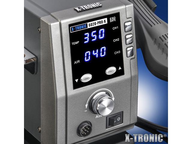 X-Tronic 6020-PRO-X ? Platinum Series ? 750 Watt ? Hot Air Rework Station ? 3 Temp Presets, Temp Calibration Func, C/F Func, Auto Cool Down/Standby...