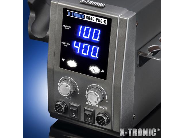 X-Tronic 6040-PRO-X ? Platinum Series ? 700 Watt ? Hot Air Rework Soldering Iron Station ? Digital Temp Controls, C/F Func, 0-30 Min Sleep, Auto...