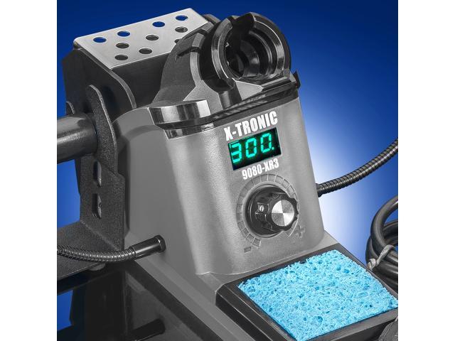 X-Tronic 9080-XR3 - 110 Watt Heavy Duty 'Fine to Medium Gauge Wire" Soldering Iron Station: LED Temperature Display, Sleep Function (0 to 30...