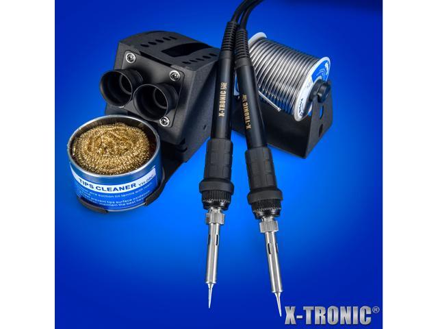 X-Tronic 8010-XTS - Dual Soldering Iron Station ? ESD Safe ? 5 Solder Tips ? 6 Temperature Presets (3 for each Iron) ? Auto Shut Down Function ?...
