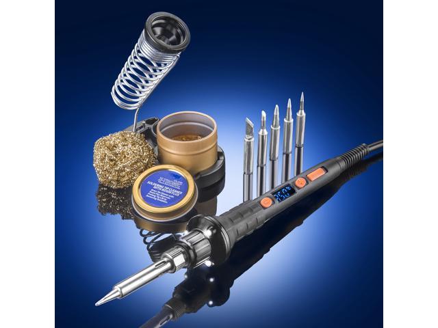 The Remarkable 'Triple LED Illuminating' X-Tronic 1010-PRO-ST - 65 Watt Soldering Iron - 5 Extra Solder Tips, 0-99 Min Sleep Func, Digital...