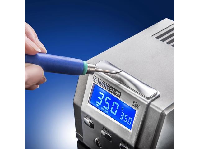 X-Tronic SX-90 Platinum Series 85W Precision Micro Soldering Iron Station Lead Free 3 Temp Presets Temp in 4 Seconds Calibration, Hibernation...