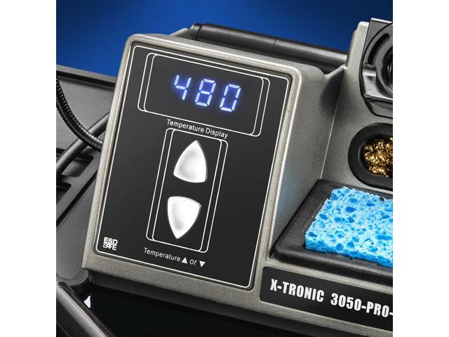 X-Tronic Model 3050-PRO-X Digital LED Soldering Iron Station with 2 Convenient Helping Hands, 1-30 Minute Sleep Function, C/F Programmable, Solder...
