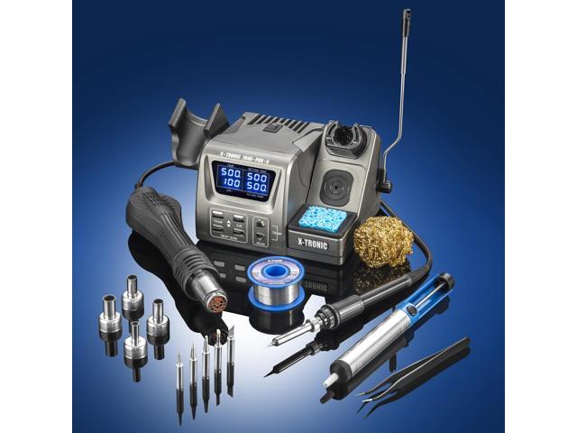 X-Tronic 7040-PRO-X - 775 Watt Small Footprint Hot Air Rework & Soldering Iron Station - Digital Temp Controls, C/F Conversion, Calibration Func,...