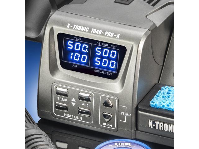 X-Tronic 7040-PRO-X - 775 Watt Small Footprint Hot Air Rework & Soldering Iron Station - Digital Temp Controls, C/F Conversion, Calibration Func,...