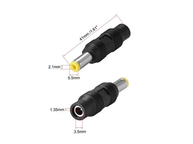 DC Power Converter 5.5mm x 2.1mm Male to 3.5mm x 1.35mm Female Adapter Connector 10Pcs