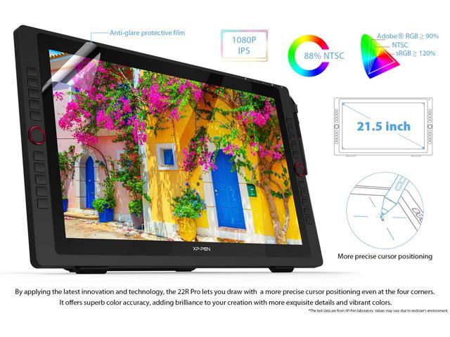 XP-PEN 22R Pro Drawing Tablet 21.5 Inch Pen Display Graphic Monitor 1080P IPS Screen with Two Red Dial Wheels and 20 Express Keys Battery-Free...
