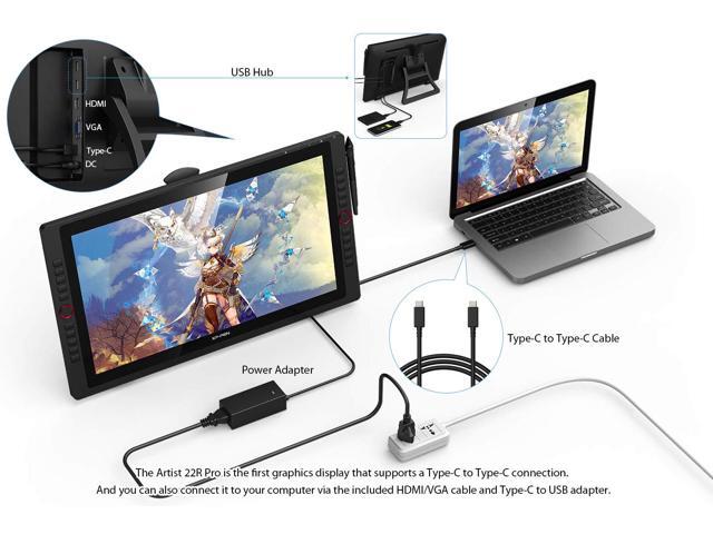 XP-PEN 22R Pro Drawing Tablet 21.5 Inch Pen Display Graphic Monitor 1080P IPS Screen with Two Red Dial Wheels and 20 Express Keys Battery-Free...