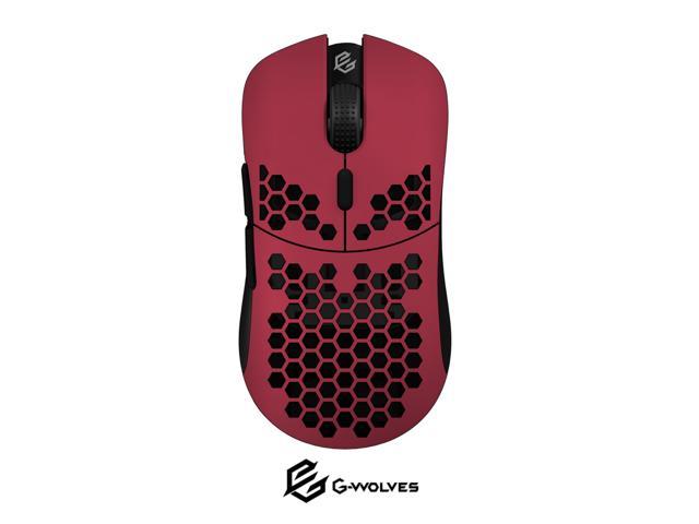 G-Wolves Hati HT-M 3360 Ultra Lightweight Honeycomb Shell Wired Gaming Mouse up to 12000 cpi - 6 Buttons - 2.18 oz (61g) (Stiletto Red)
